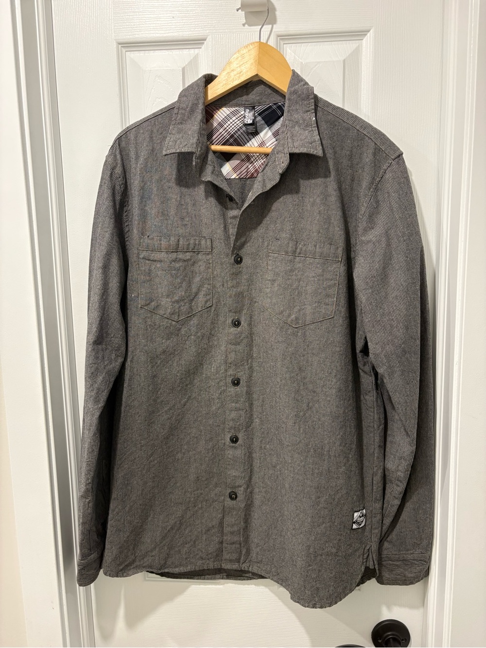 Analog Men's Gray Button Down Casual Shirt men’s large